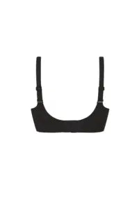 AMOENA Linda padded bra in black, back view with soft fabric and adjustable straps