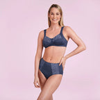 Lucia wirefree bra in moonlight blue by ANITA, soft cup design with smooth fabric and adjustable straps.