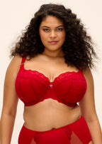 Brianna Padded Half Cup Bra - Haut Red
