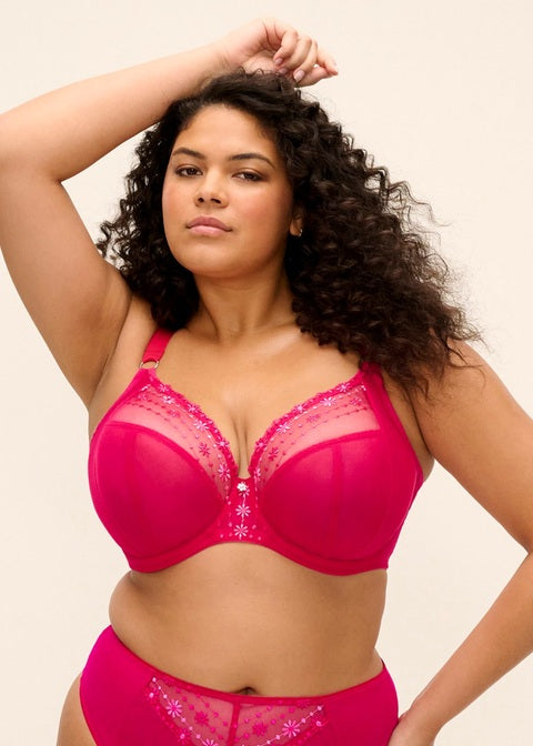 Matilda Plunge Side Support Bra - Hot Pink