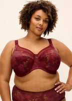 Goddess Kayla Cassis underwire bra in deep red with lace detailing and supportive cups