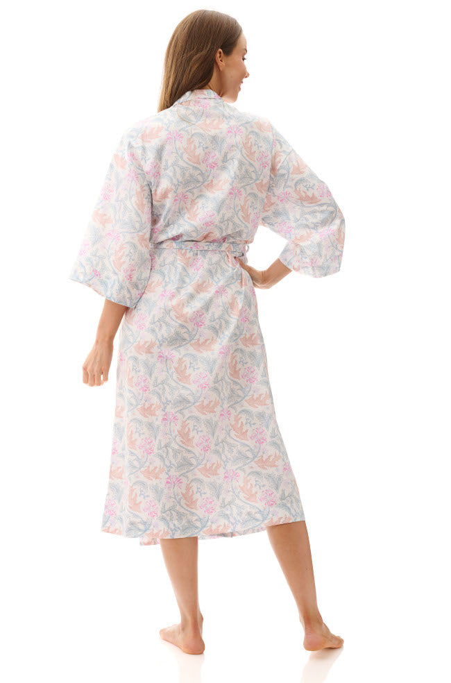 Pia Mid Length Dressing Gown Wrap (Lilac Lagoon)