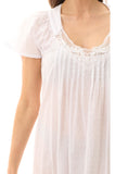 Emma Mid Length Cotton Nightie (White)