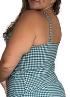 Gingham Tankini Set (Emerald)