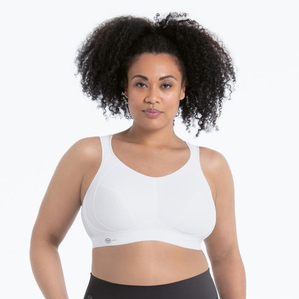 White ANITA EXTREME CONTROL Sports Bra with maximum support, featuring a snug fit and breathable fabric for active workouts.