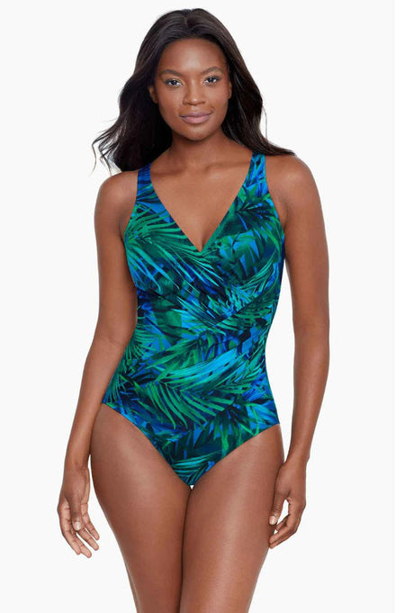 Chlorine Resistant One Piece Swimsuit (Vacation Leaf)