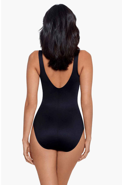 Miraclesuit Avra black underwire one-piece swimsuit with tummy control and bust support