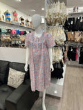 GIVONI Avery ladies pink floral short-sleeve nightie with short length sleepwear, lightweight and comfortable for warm nights.