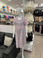GIVONI Avery ladies pink floral short-sleeve nightie with short length sleepwear, lightweight and comfortable for warm nights.