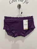Jockey Parisienne cotton boyleg brief in deep fuchsia, soft, comfortable underwear with full coverage and smooth fabric.