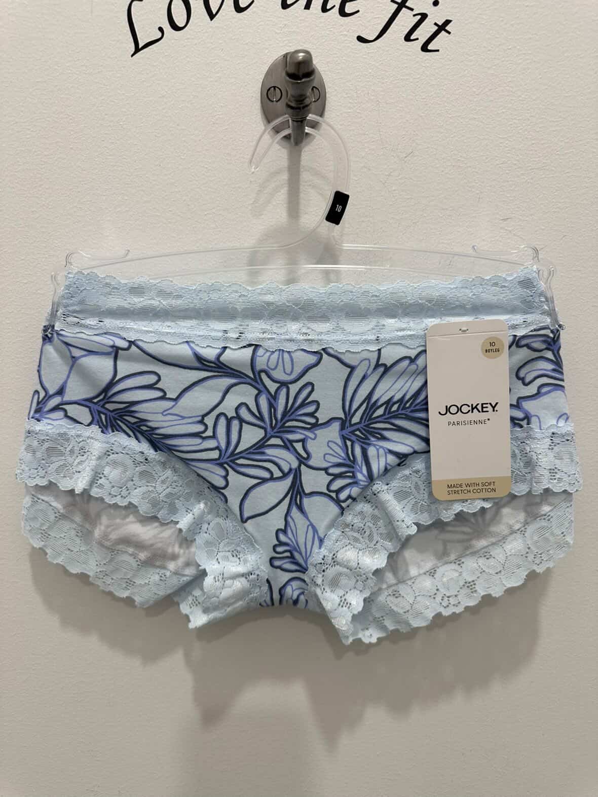 Jockey Parisienne Cotton Boyleg Brief in Tenerife Flora print, comfortable white cotton underwear with floral design.