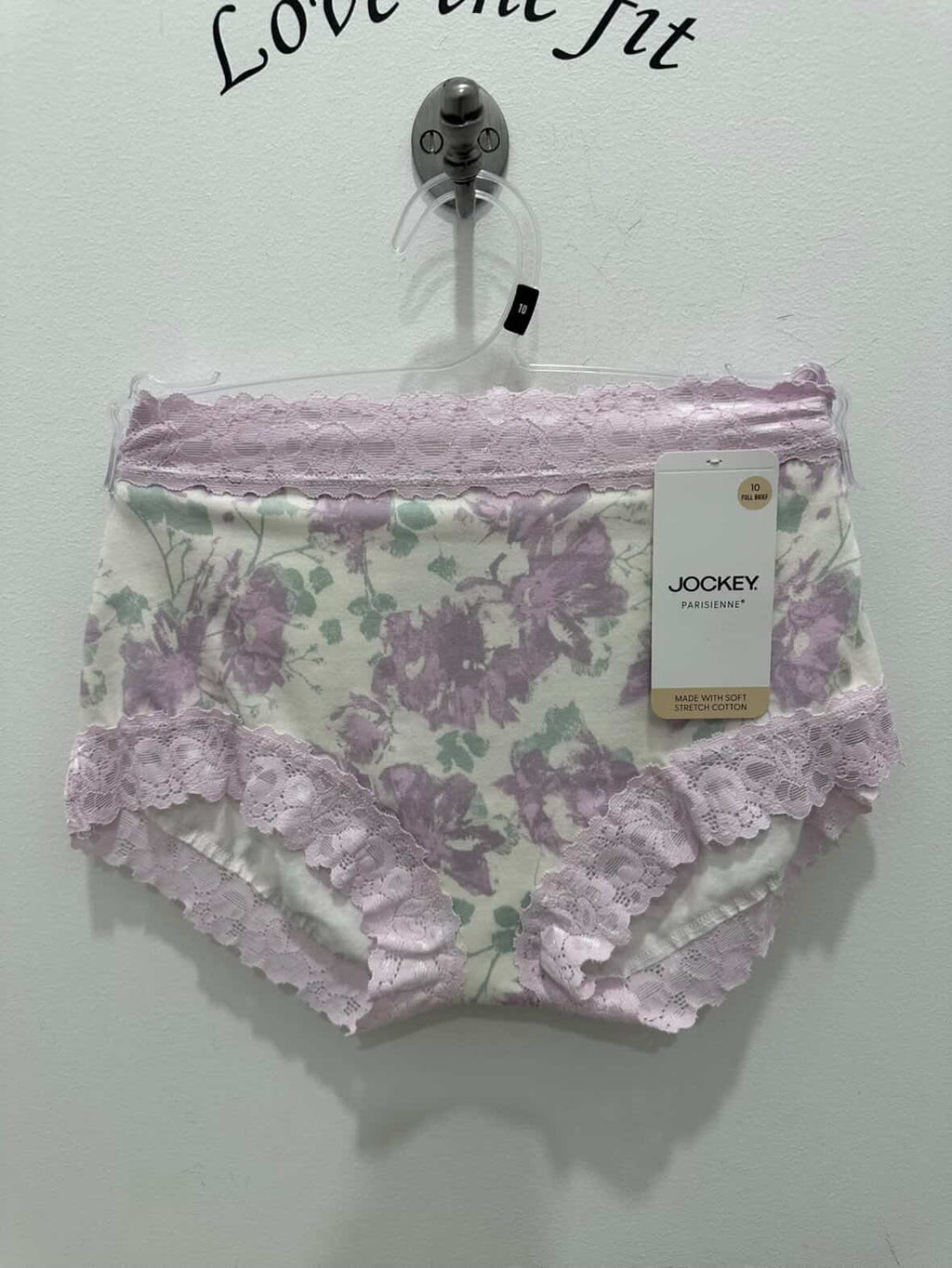 Jockey Parisienne Cotton Full Brief underwear in Dreamscape pattern, comfortable fit, soft cotton fabric, front view.