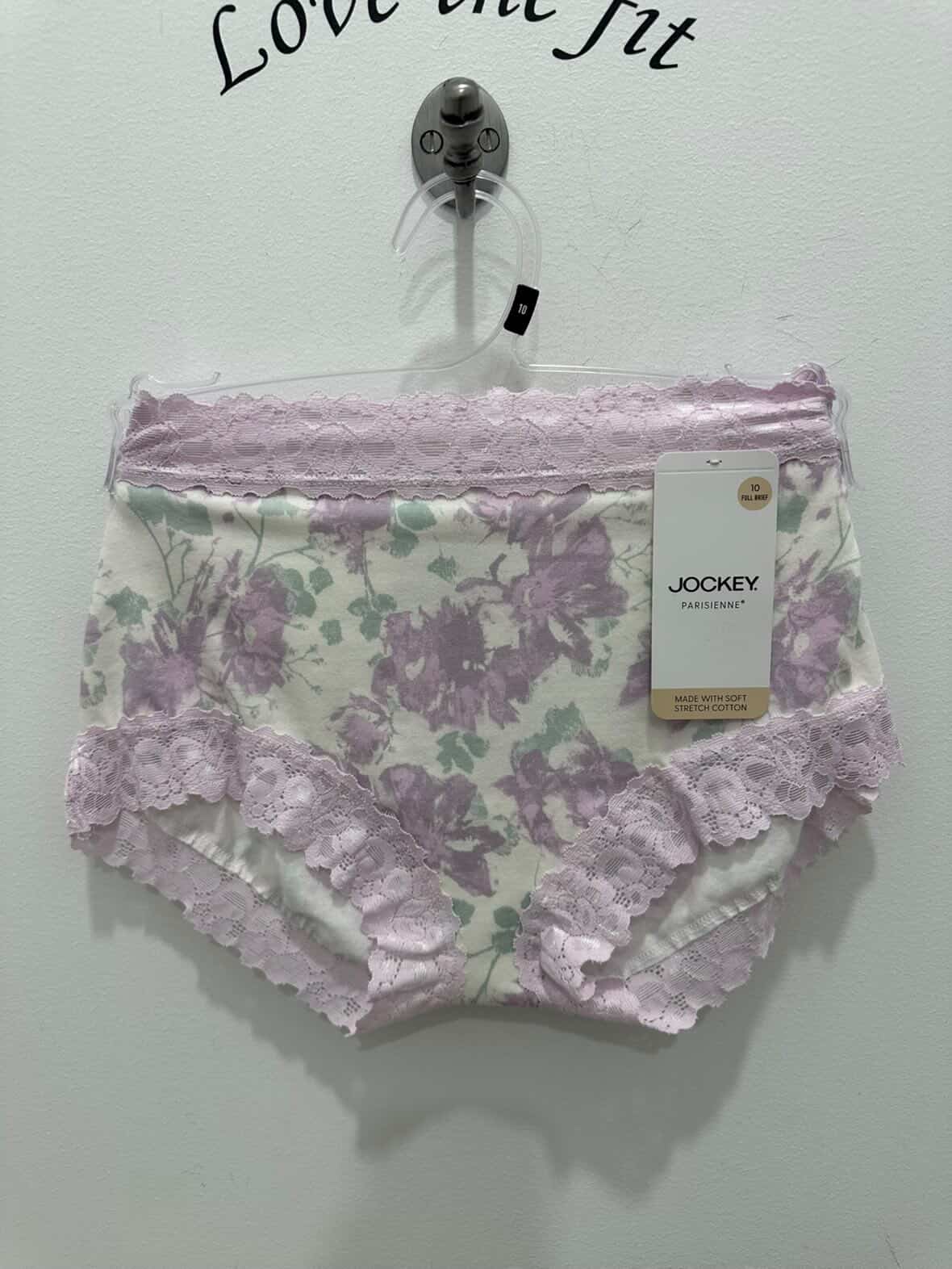 Jockey Parisienne Cotton Full Brief underwear in Dreamscape pattern, comfortable fit, soft cotton fabric, front view.