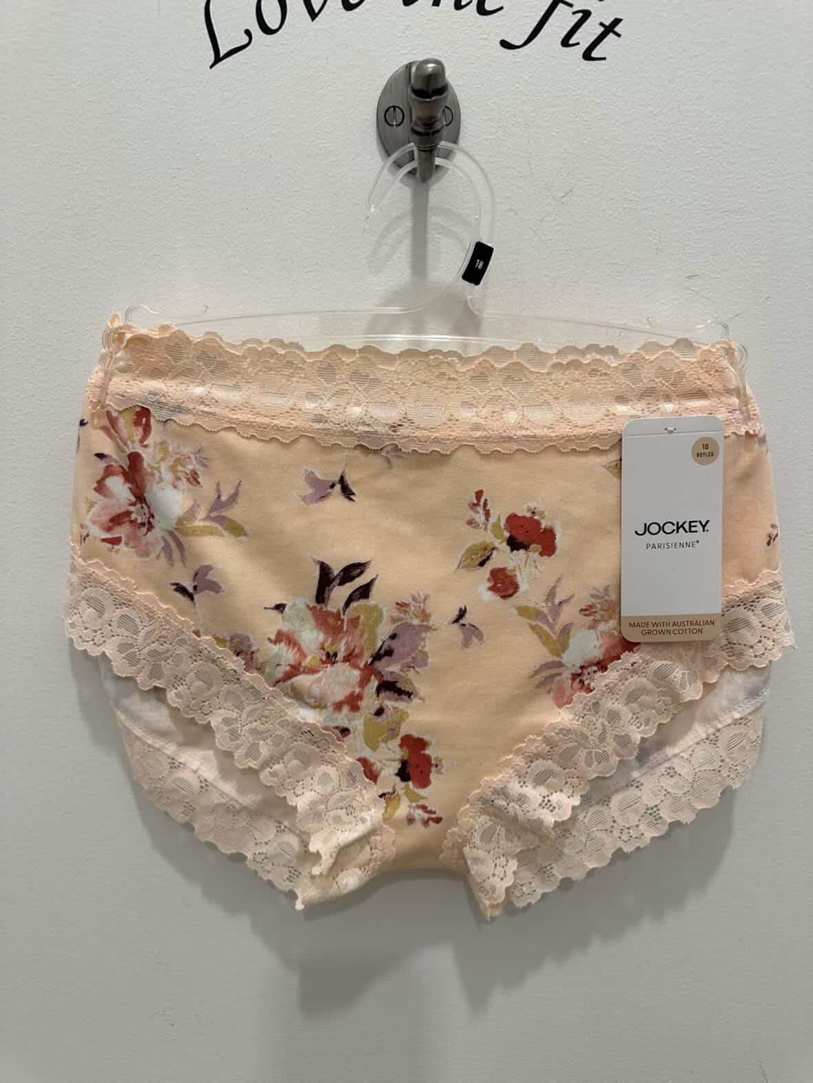Jockey Parisienne Cotton Boyleg Brief in floral pattern, soft cotton underwear with a comfortable fit and feminine design.