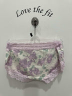 Jockey Parisienne Cotton Boyleg Brief in Dreamscape pattern, soft white and blue cotton underwear for women, front view.