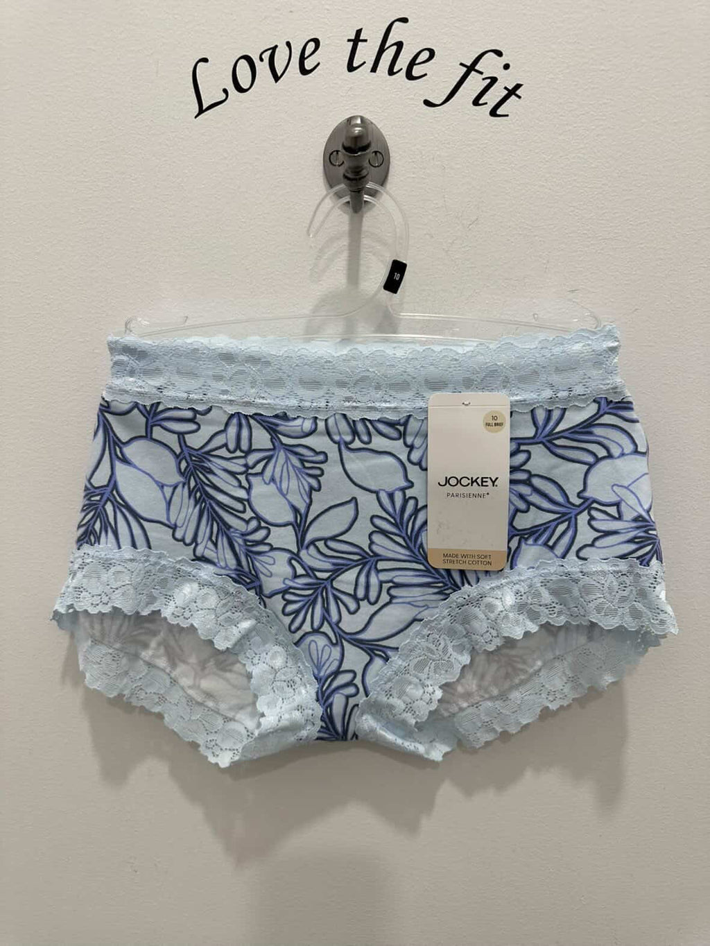 Jockey Parisienne Cotton Full Brief underwear with Tenerife Flora print, soft cotton fabric, comfortable fit, detailed floral design.