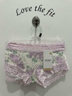 Jockey Parisienne Cotton Boyleg Brief in Dreamscape print showing soft cotton fabric and comfortable fit on a mannequin.
