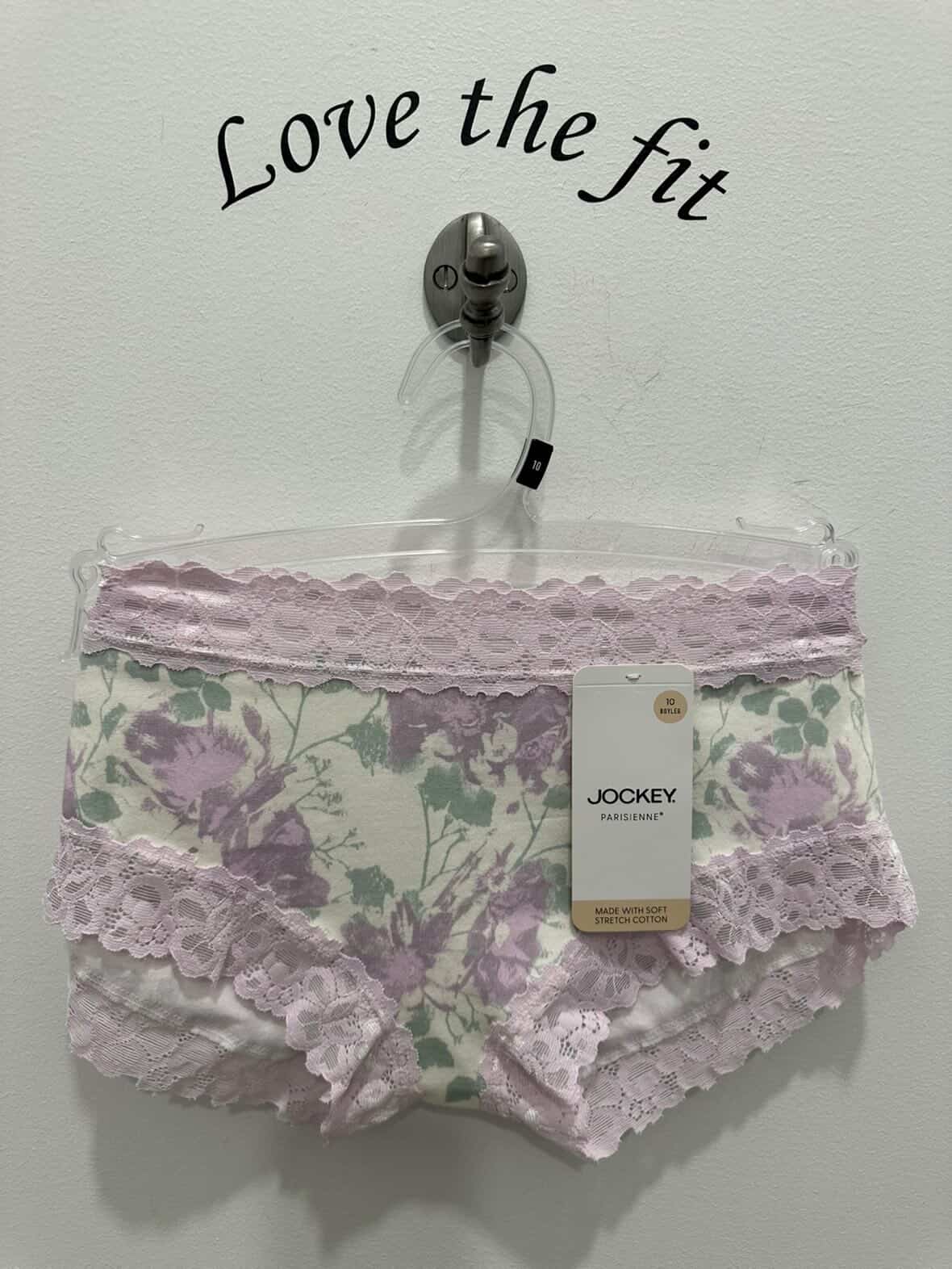 Jockey Parisienne Cotton Boyleg Brief in Dreamscape print showing soft cotton fabric and comfortable fit on a mannequin.
