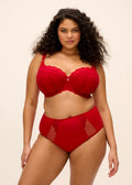 Brianna Padded Half Cup Bra - Haut Red