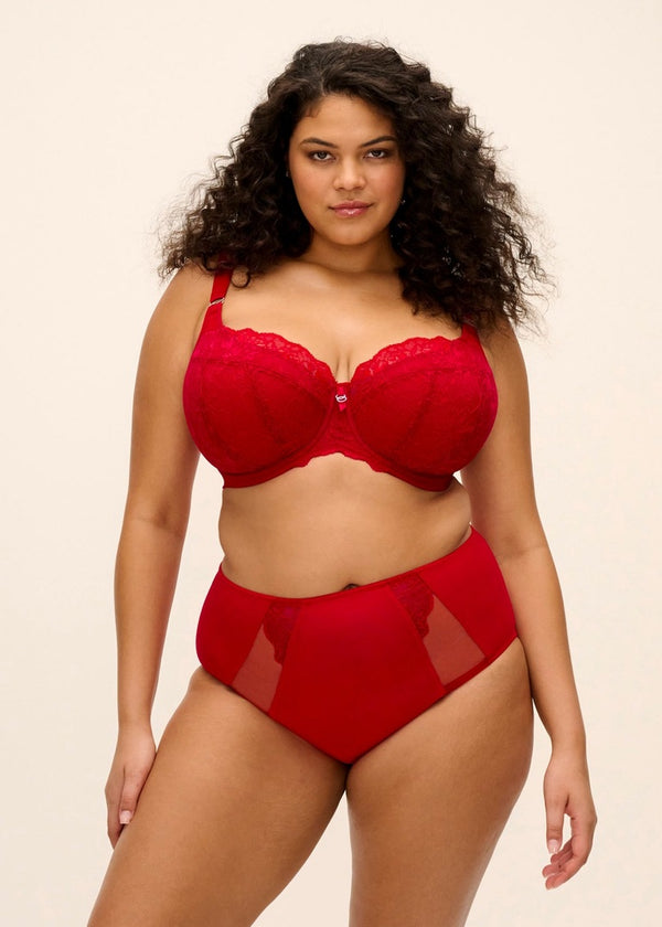 Brianna Padded Half Cup Bra - Haut Red