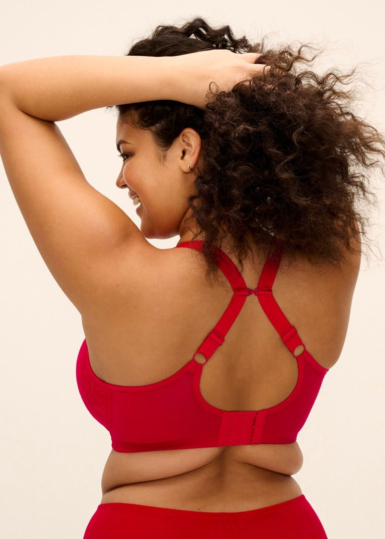 Brianna Padded Half Cup Bra - Haut Red