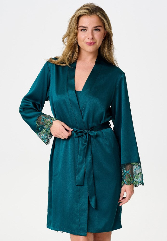 Pine Green Lace Kimono Wrap