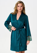 Pine Green Lace Kimono Wrap