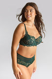 Panache Allure High Waisted Full Brief Forest Green Cotton
