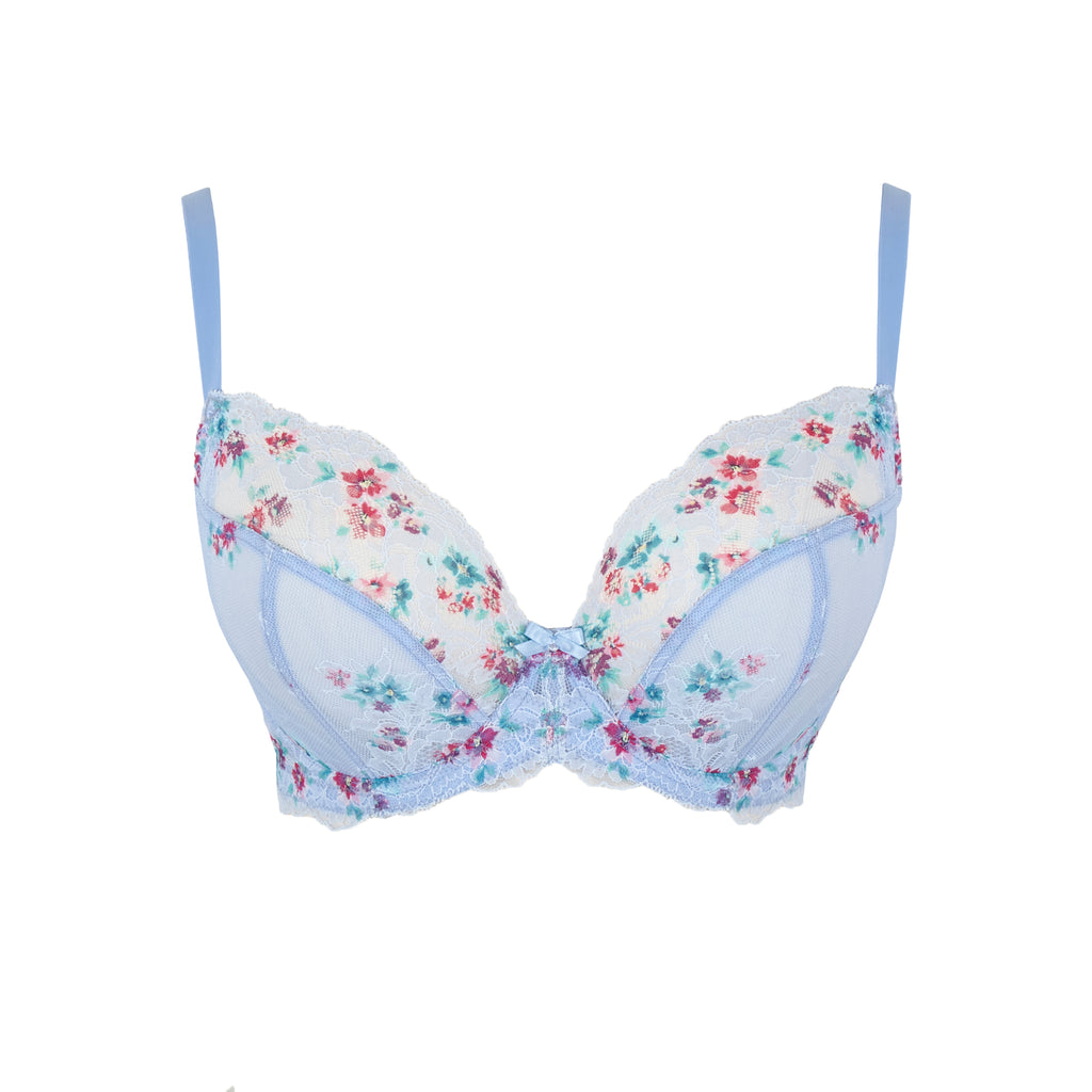 Ana Plunge Lace Underwire Bra (Cornflower)