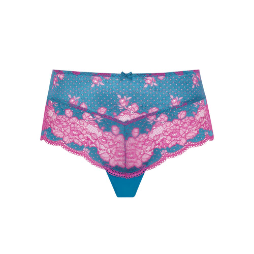 Clara Deep Brief (Teal/Magenta)