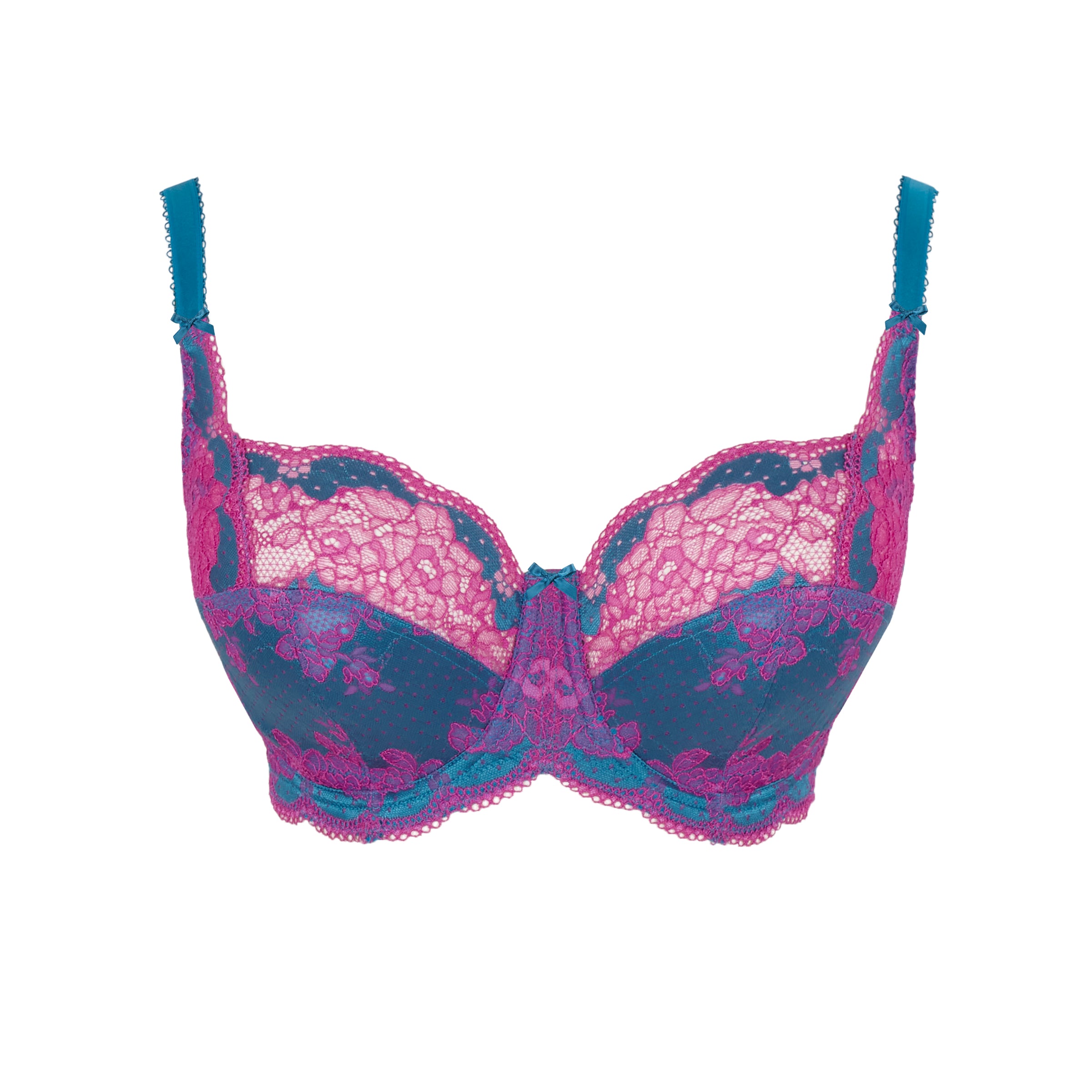 Clara Underwire Bra (Teal/Magenta)