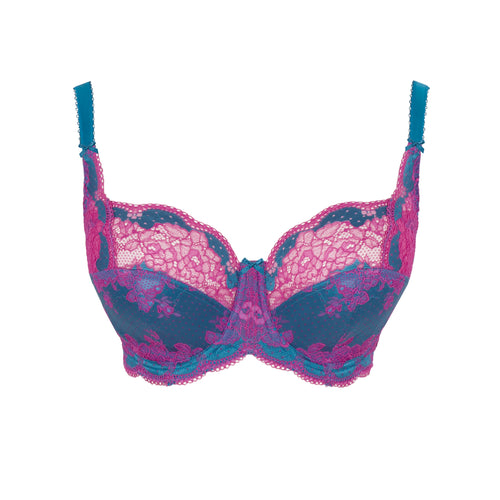 Clara Underwire Bra (Teal/Magenta)