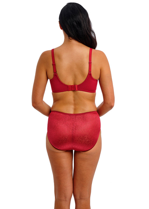 Wacoal Back Appeal Regina Red underwire bra with supportive design, shown from the back highlighting its straps and fit.