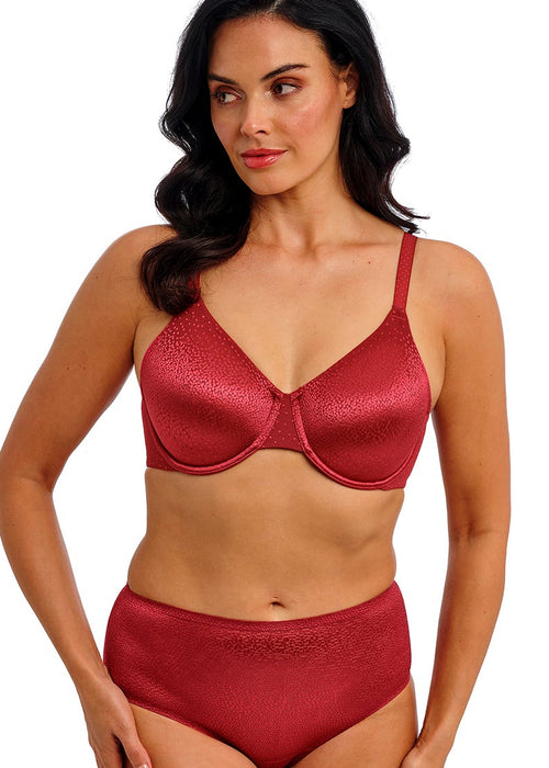Wacoal Back Appeal Regina Red underwire bra with supportive design and vibrant red color, shown from the back.