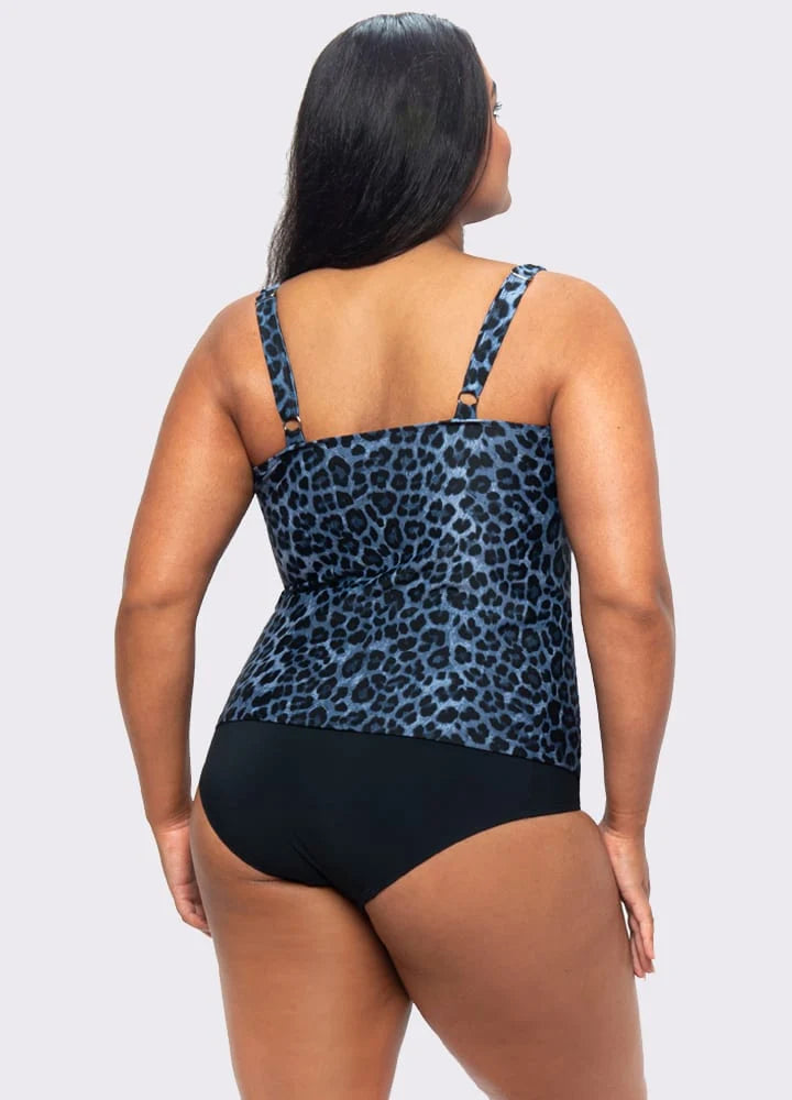 Blue Animal Print Tankini