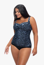 Blue Animal Print Tankini