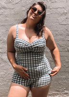 Gingham Tankini Set (Denim)