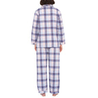 Magnolia Blue Horizon flannelette cotton sleepwear pajama set shown from the back, featuring a relaxed fit and soft fabric.