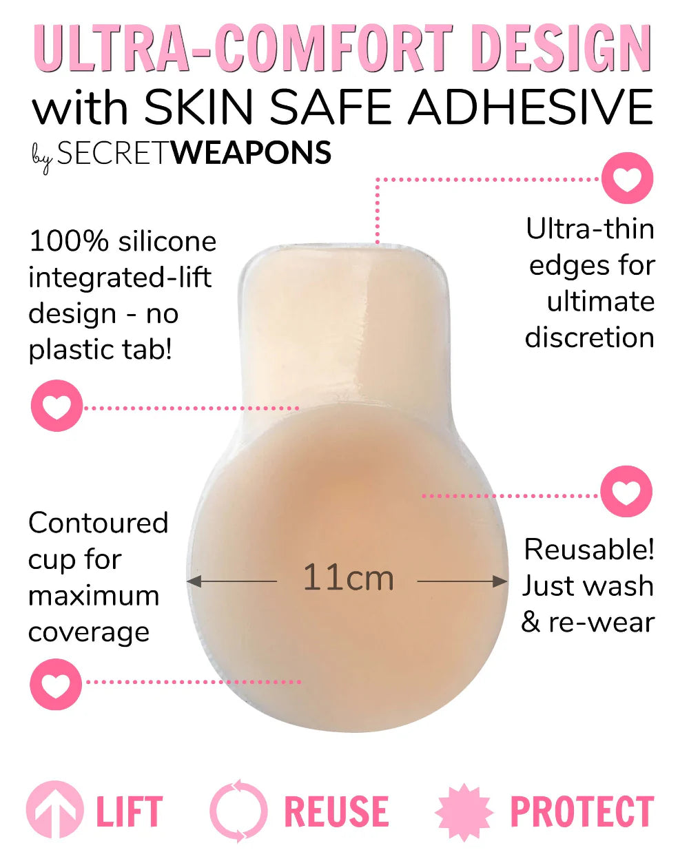 Secret Weapons Lift Ups breast lift nipple covers, discreet accessories for enhancing and supporting the bust area.
