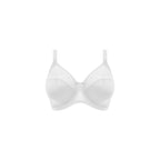 White ELOMI Cate full cup banded bra with supportive design, featuring smooth cups and adjustable straps.