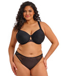ELOMI Charley black spacer moulded underwire T-shirt bra with smooth cups and adjustable straps, designed for a seamless fit.