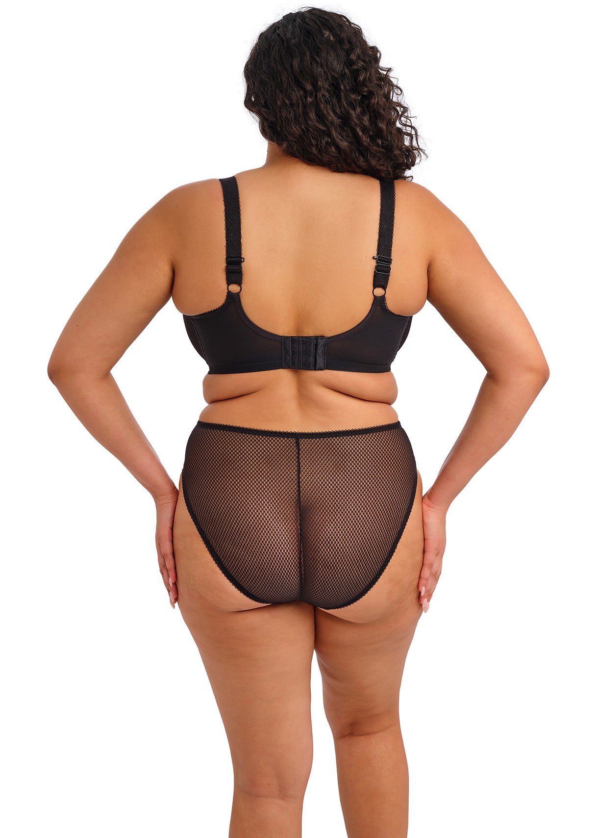 Elomi Charley black floral lace full brief underwear featuring comfortable full coverage and elegant lace detailing.