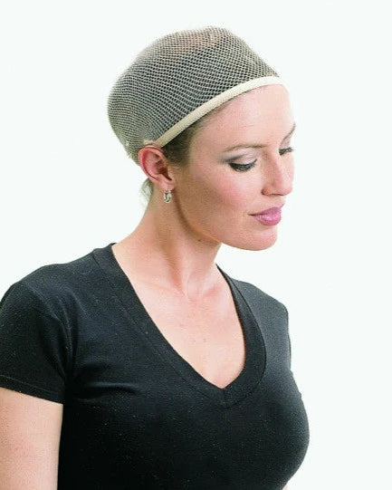 Black wig cap liner from CELEBRITY WIGS, designed to securely fit under wigs for a comfortable, natural look.
