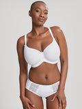 White Cari Moulded Spacer T-Shirt Bra by Panache, showing seamless cups and adjustable straps on a plain background.