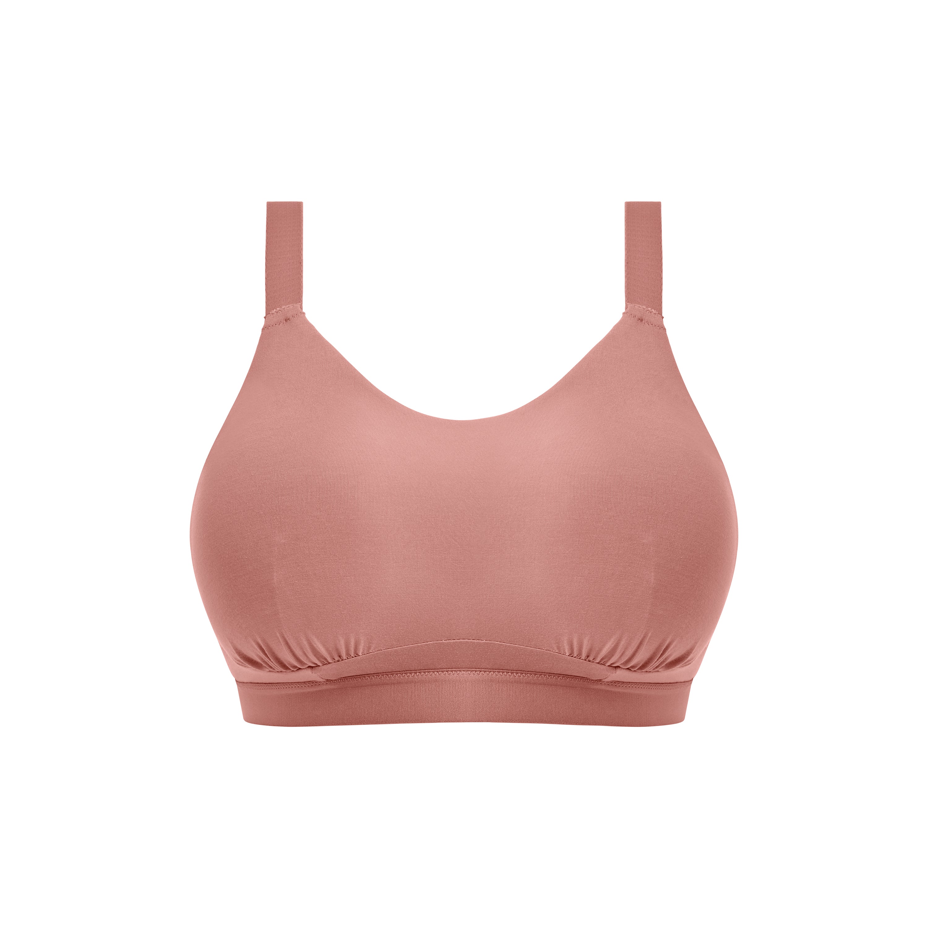 ELOMI Downtime Ash Rose non-wired bralette with cutout print, comfortable and stylish lingerie for everyday wear.