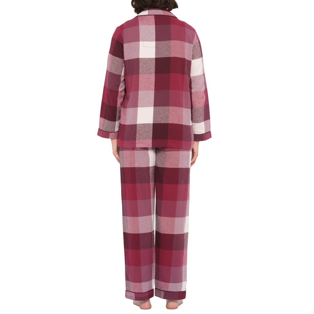 Magnolia Deep Twilight flannelette cotton pyjama set, back view showing soft fabric and relaxed sleepwear style.