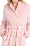 Amy Button-Up Fleece Dressing Gown (Dusty Pink)