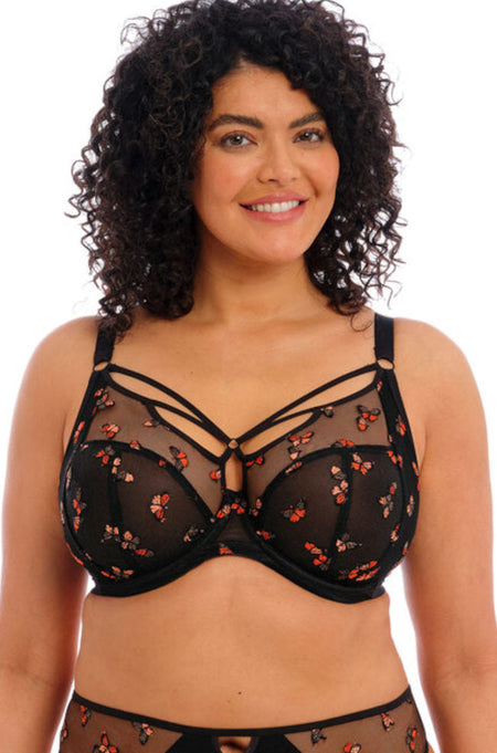 LUCIE UW PLUNGE BRA  WITH STRETCH LACE (RUMBLE )