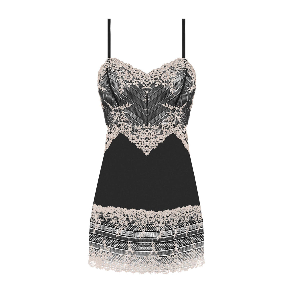 Embrace Lace Chemise - Black & Nude