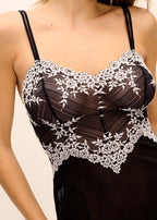 Embrace Lace Chemise - Black & Nude